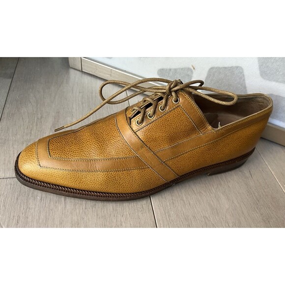 Mauri City Slicker Italy Men Dress Shoes Oxfords Derby Lace Up Cognac Leather 10